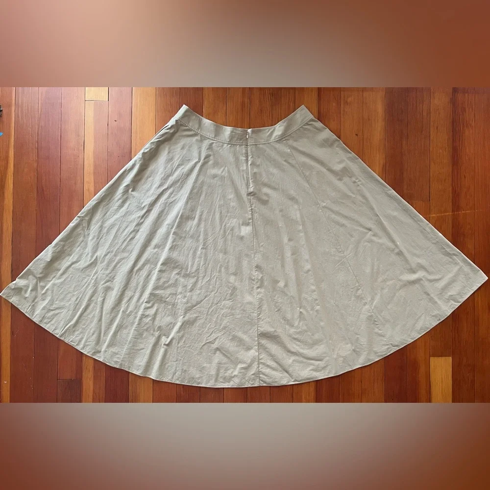 NWOT Madewell Gorgeous Full A-Line 100% Cotton Maxi Skirt in Tan Plus 18W